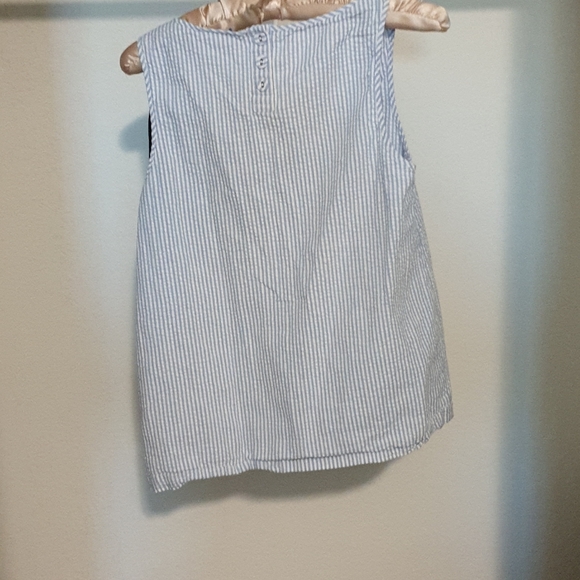 Modcloth baby blue and white striped tank  top - Picture 6 of 6